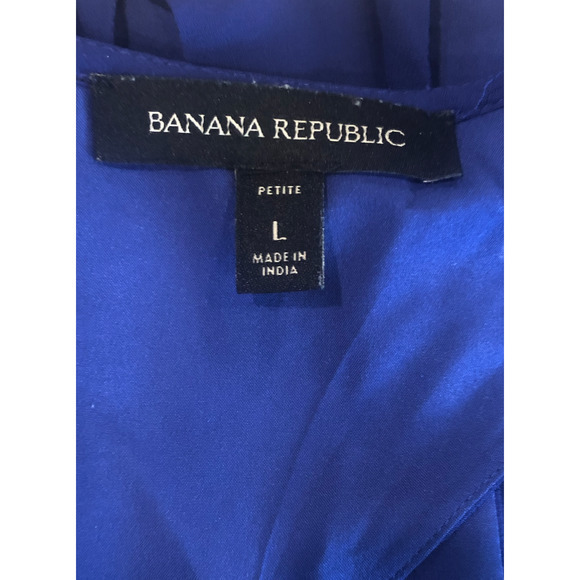 Banana Republic Petite Large Blue V Neck Tank‎ Fully Lined Keyhole - Picture 9 of 16